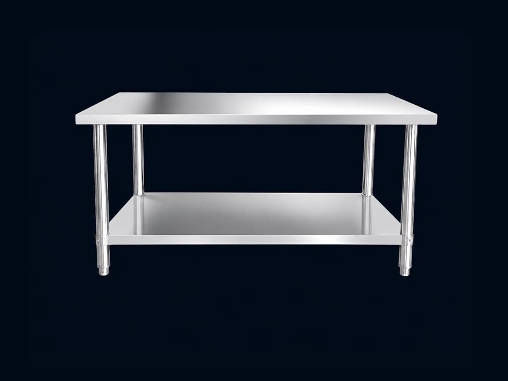 Mesa Inox com Prateleira 190 cm (GP750)