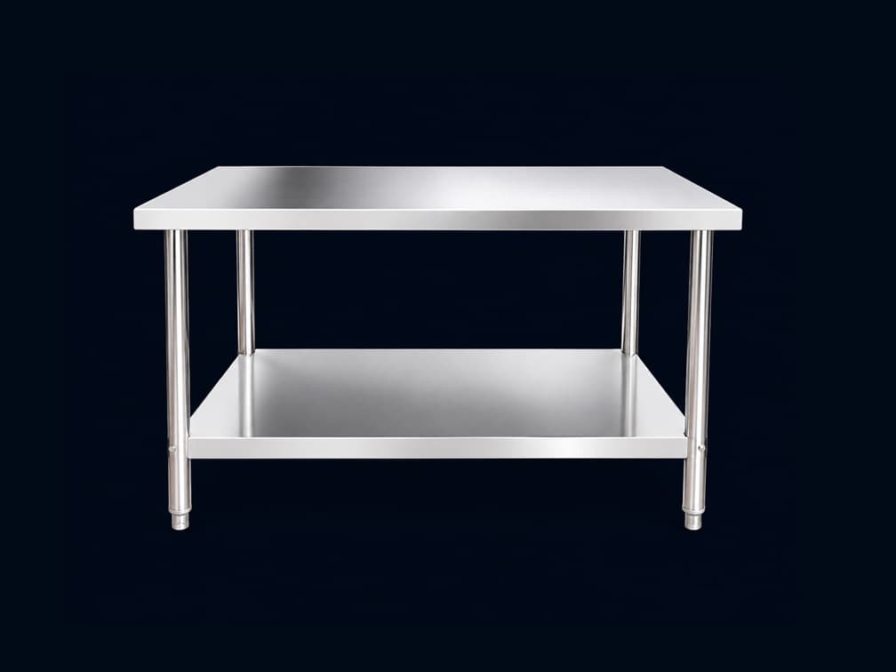 Mesa Inox com Prateleira 120 cm (GP748)