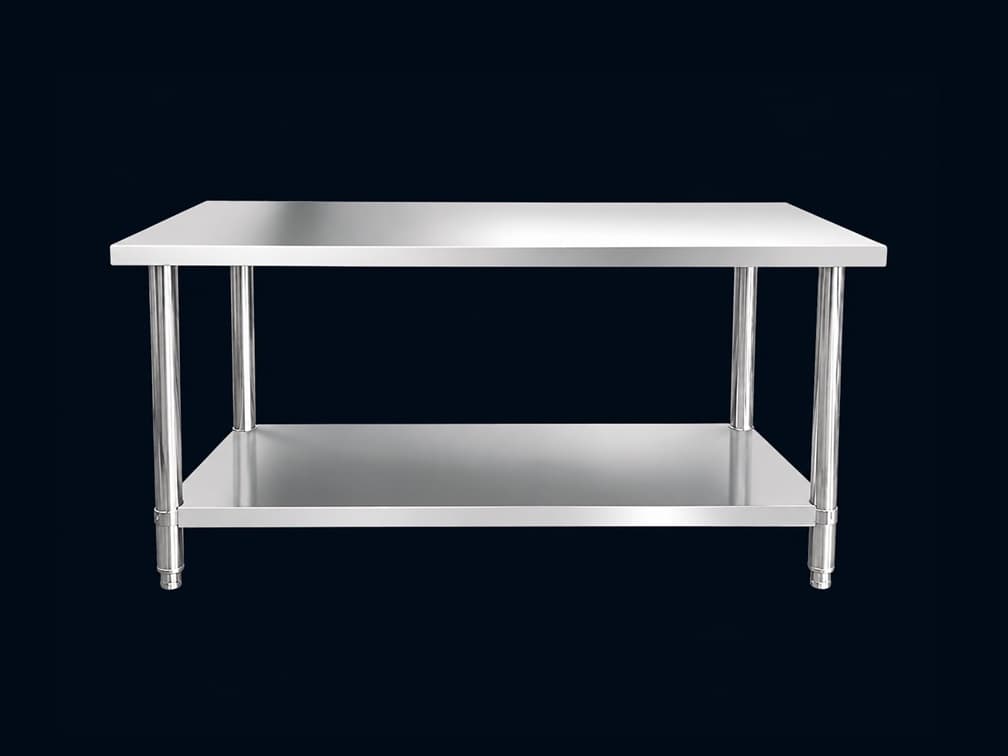 Mesa Inox com Prateleira 150 cm (GP749)
